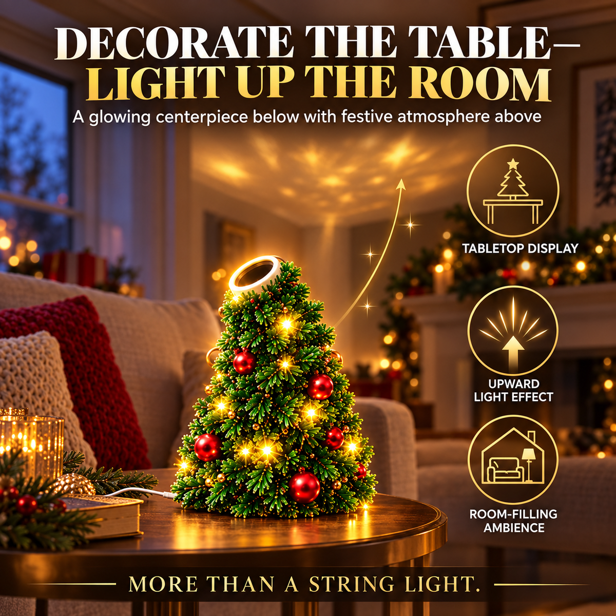 🎄🎃 Holiday Projection Wreath Light – Christmas & Halloween Ceiling Projector Decor